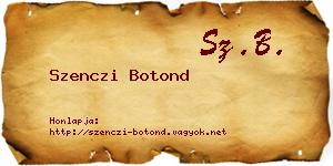 Szenczi Botond névjegykártya